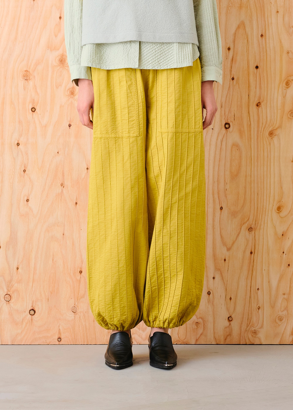 6重ガーゼ裾ゴムパンツ