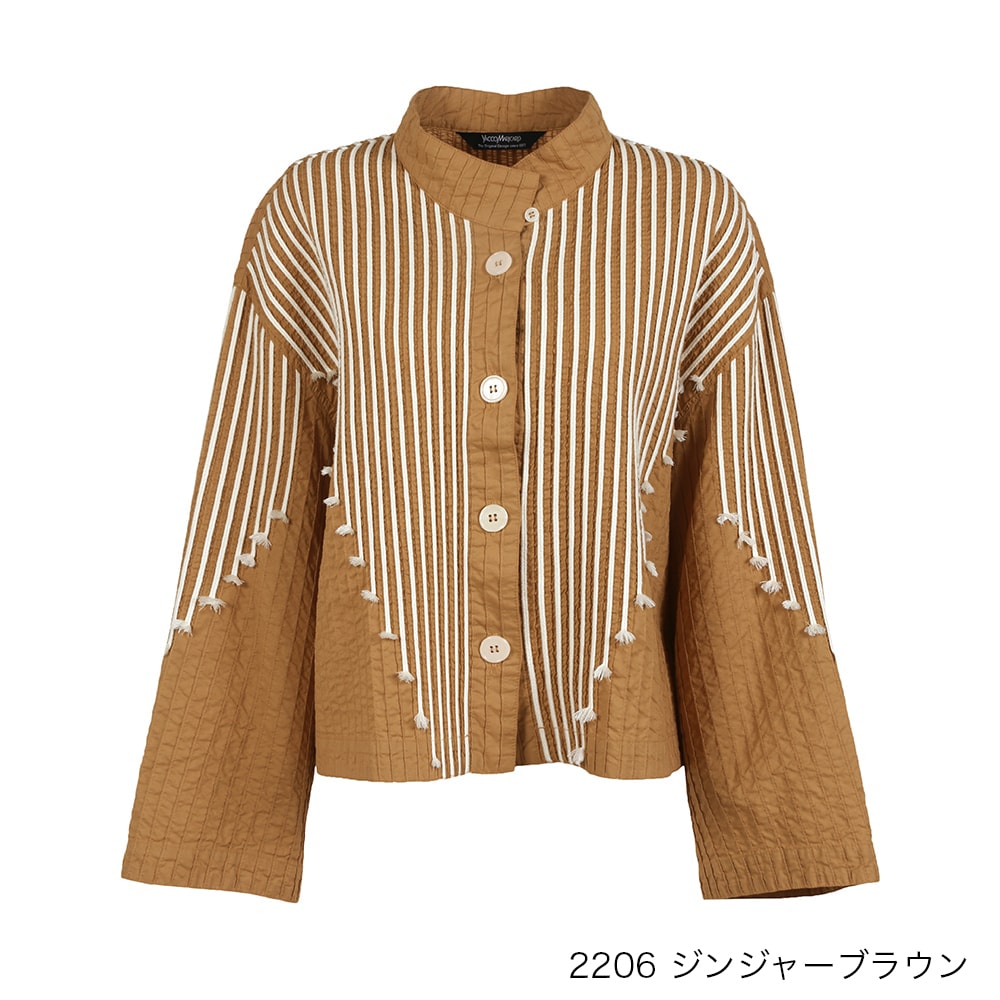 コードタッセルスタンド襟ジャケット