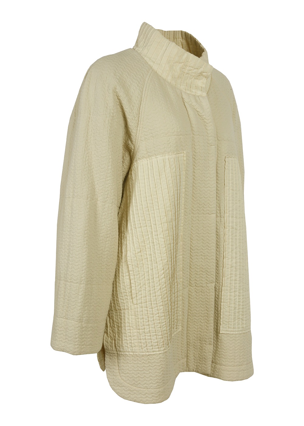 クリースジャガード中綿コート