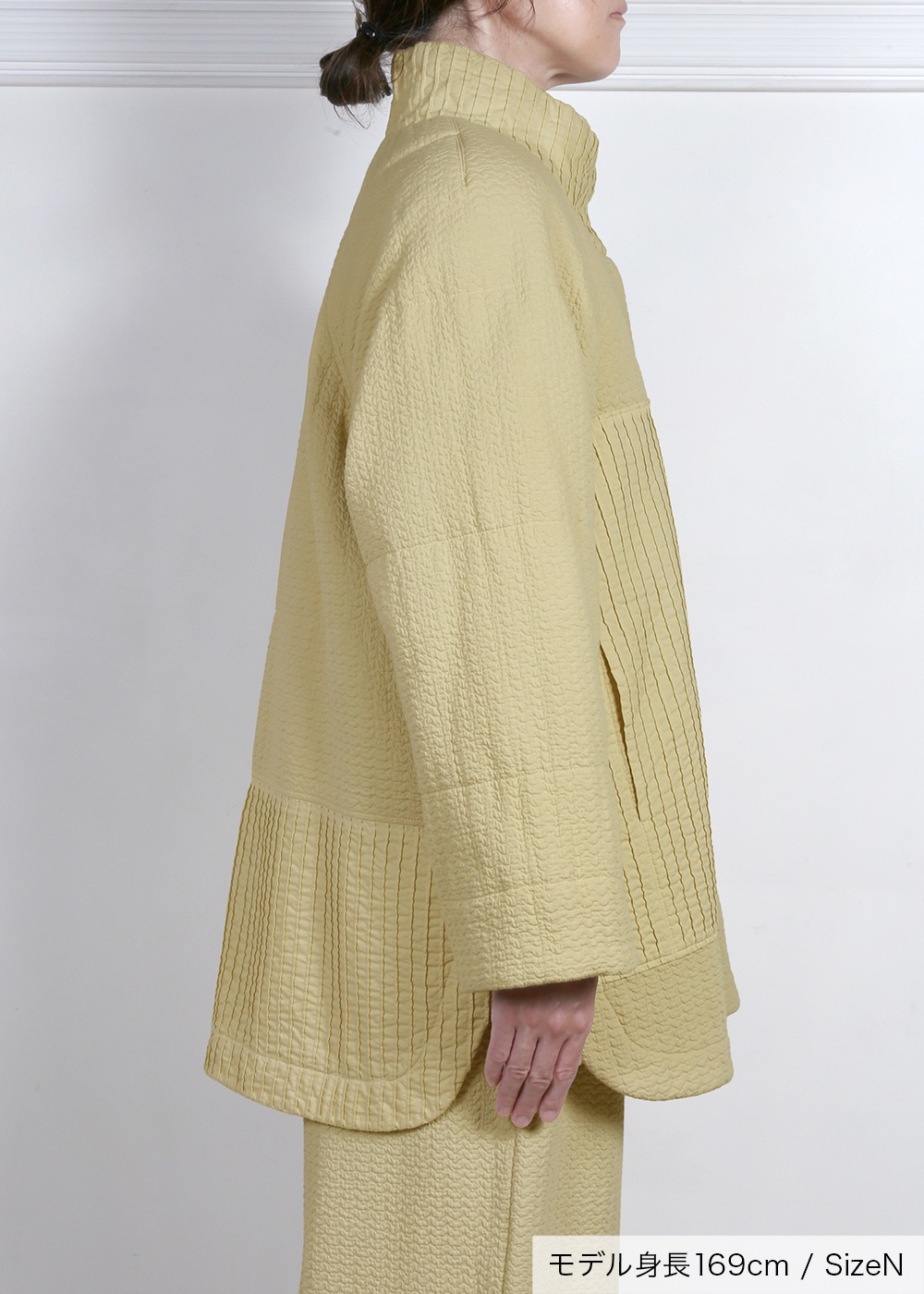 クリースジャガード中綿コート