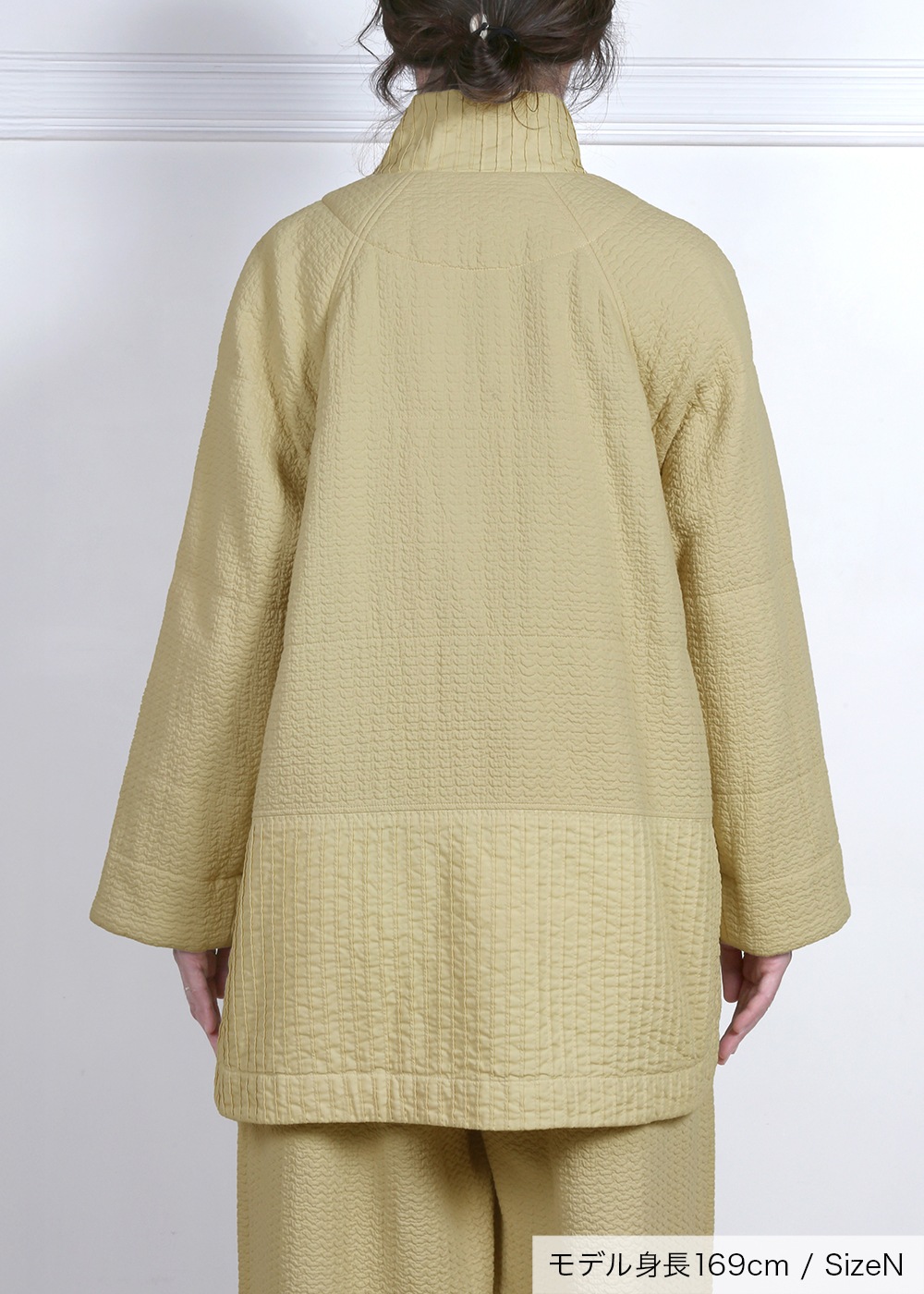 クリースジャガード中綿コート