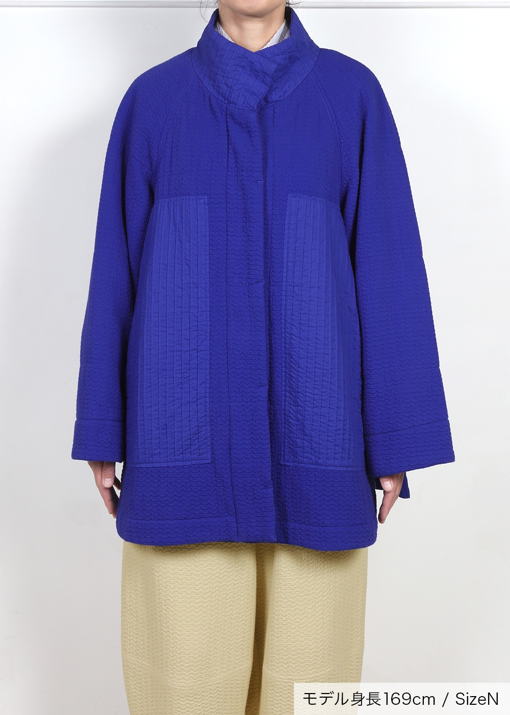 クリースジャガード中綿コート