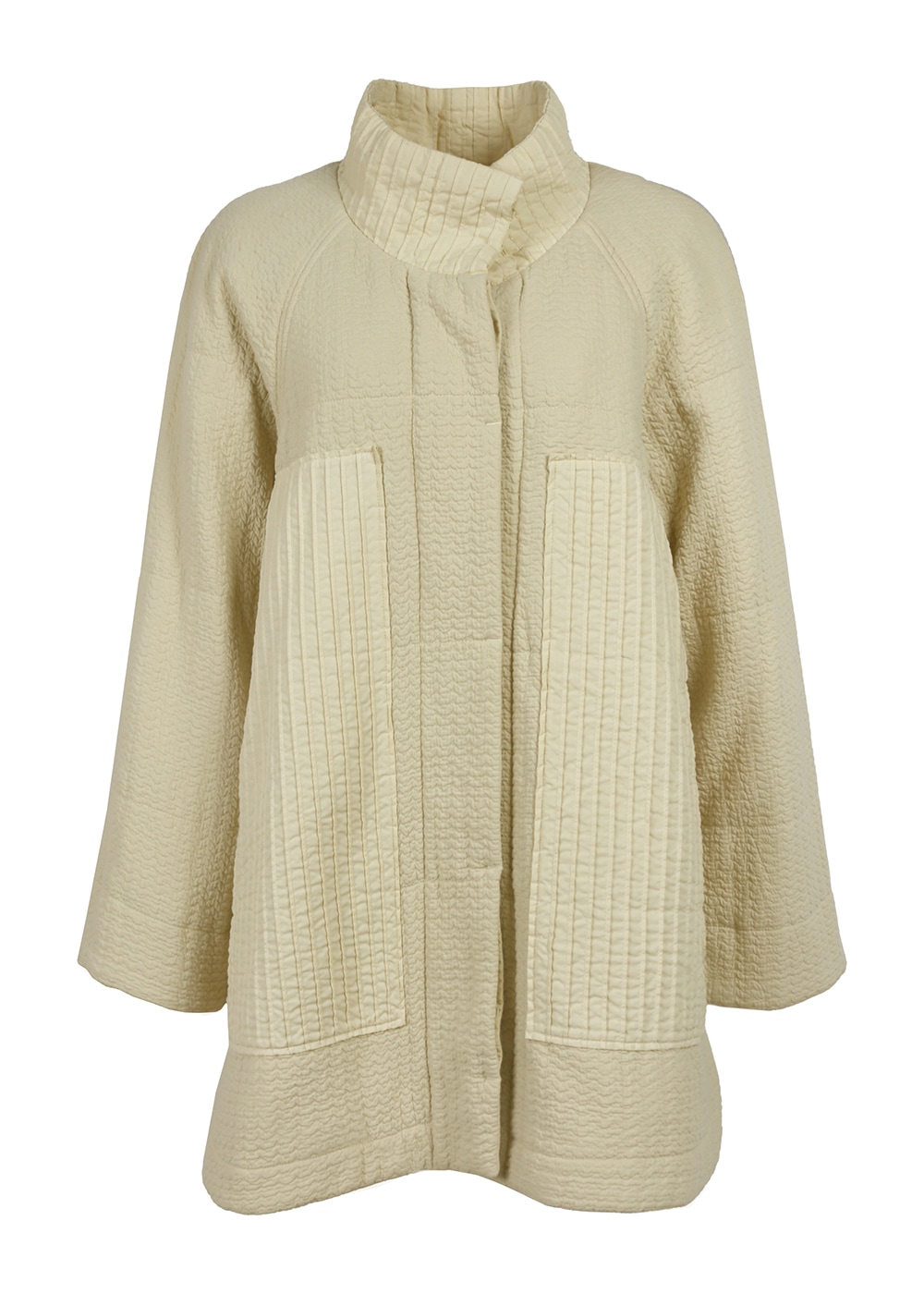 クリースジャガード中綿コート