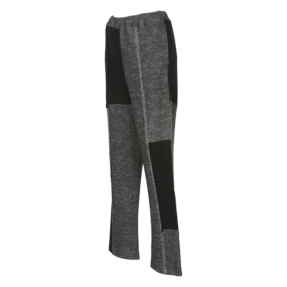 圧縮ニットアシメカラーブロックパンツ