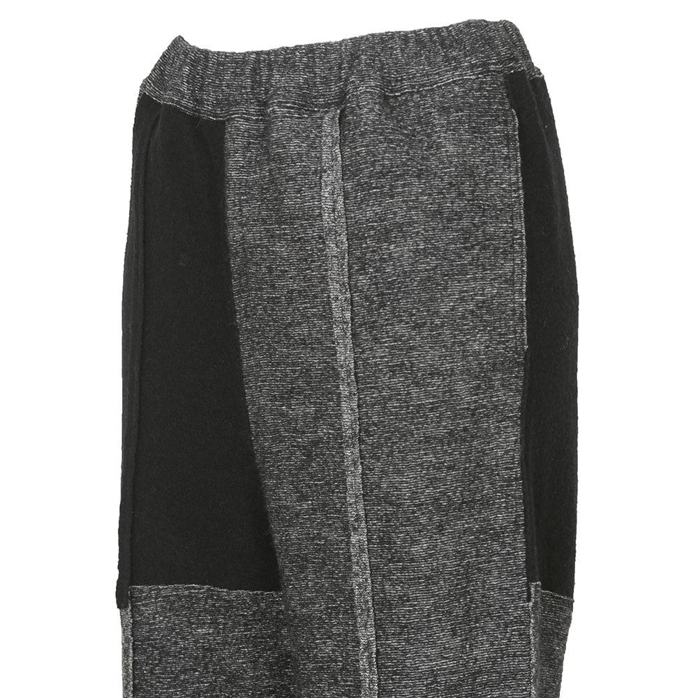 圧縮ニットアシメカラーブロックパンツ