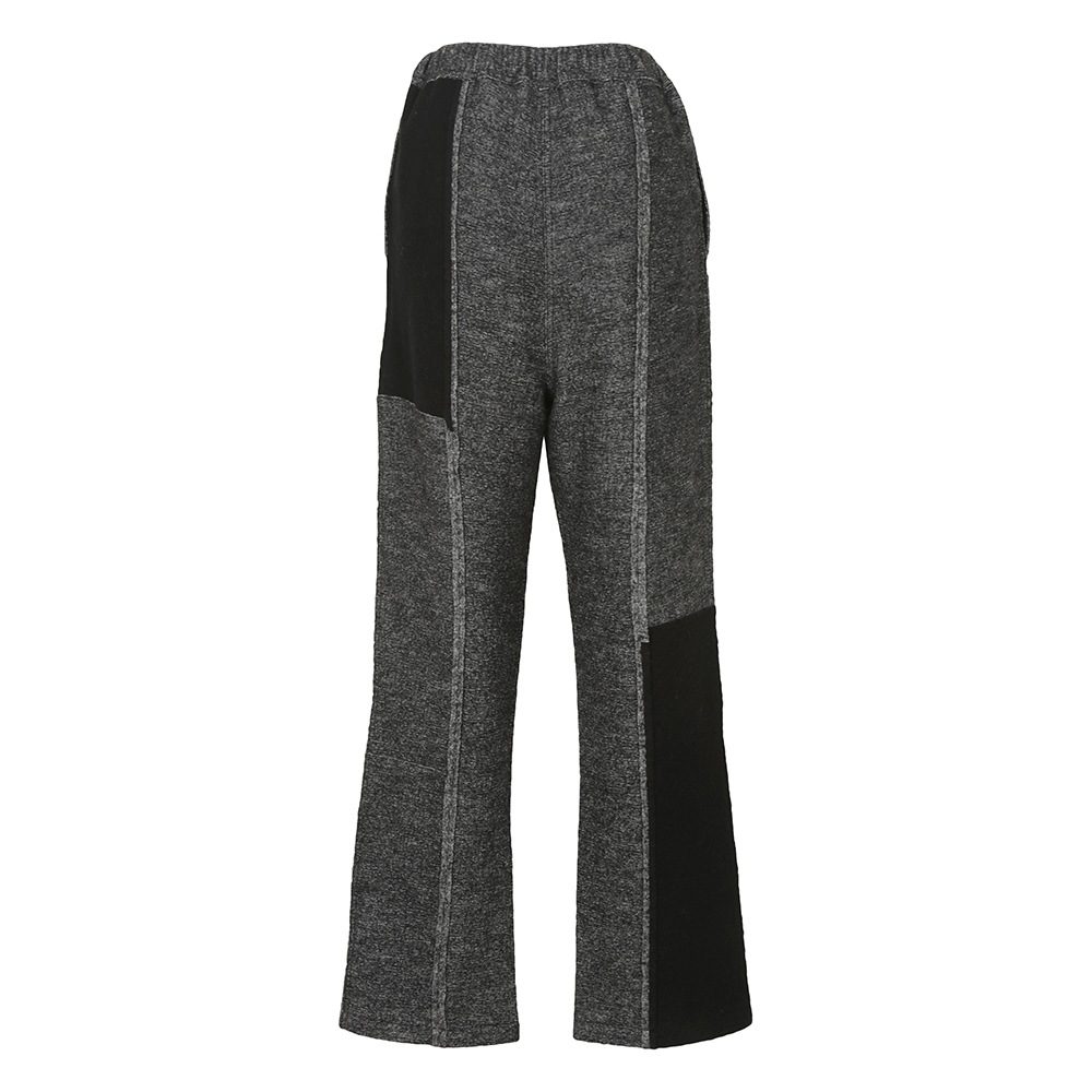 圧縮ニットアシメカラーブロックパンツ