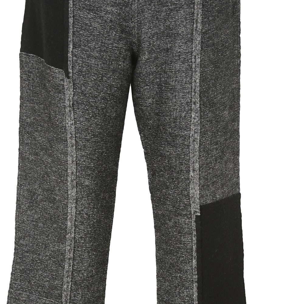 圧縮ニットアシメカラーブロックパンツ