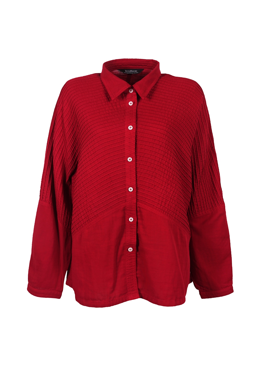 Wガーゼ上部分ピンタックシャツ