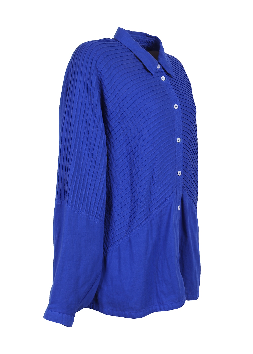 Wガーゼ上部分ピンタックシャツ