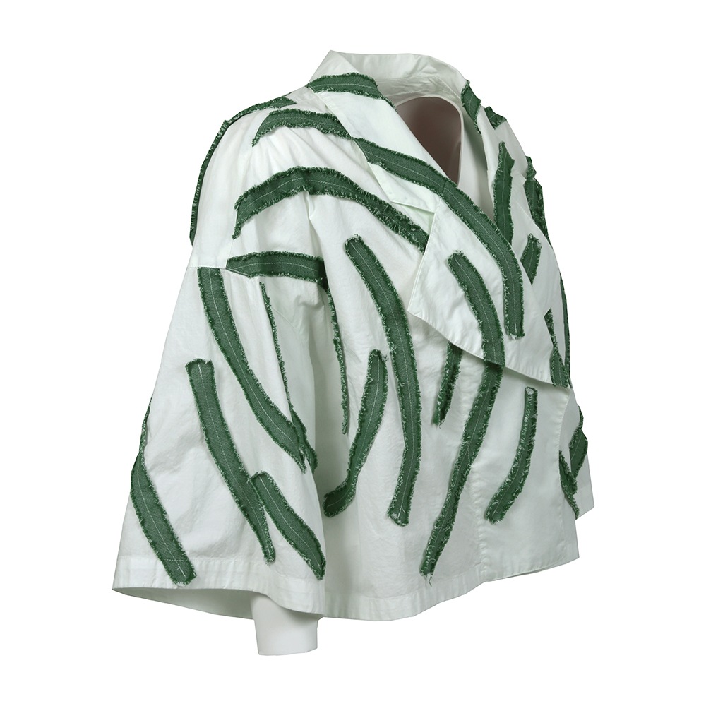 デニム風アイビースラッシュテープジャケット