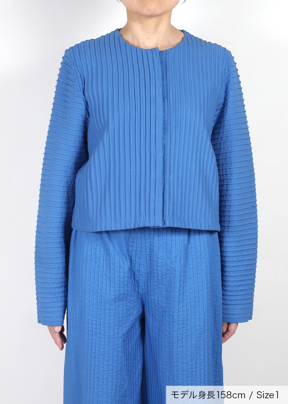 縦ピンタックカットソージャケット
