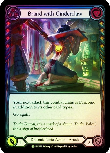 ENG】【Rainbow Foil】[Draconic_Ninja] Brand with Cinderclaw - Blue