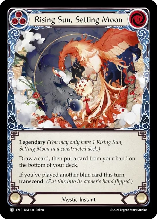 昇る太陽、沈む月 & 内なる気 Marvel Cold Foil》《英》[神秘]昇る太陽、沈む月 /[Mystic]Rising Sun