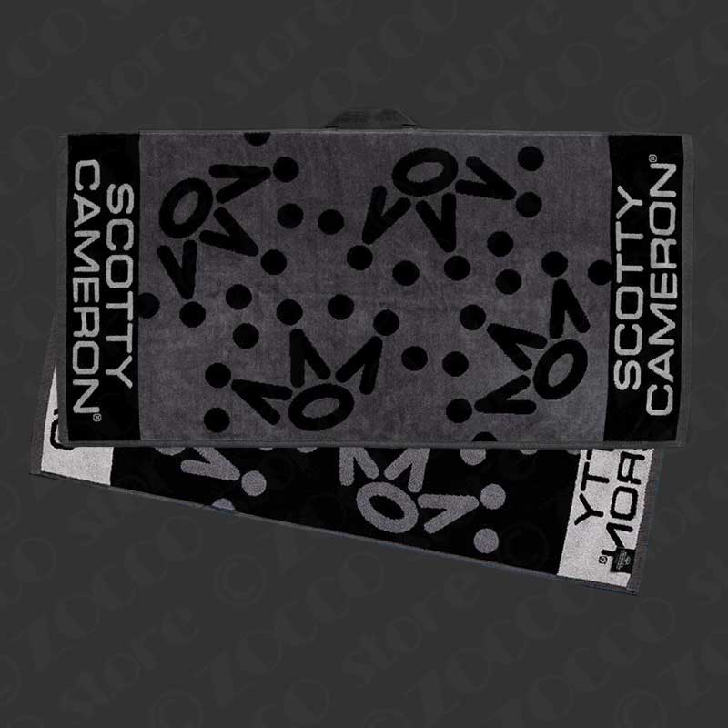 ダンシング 7ポイントクラウン ゴルフ タオル - グレー&ブラック スコッティキャメロン Dancing 7 Point Crown Golf Towel - Gray & Black SCOTTY CAMERON