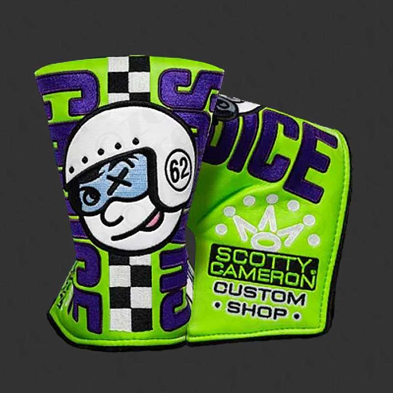 【2024終了モデル】カスタムショップヘッドカバー ミッドマレット チャンピオンズチョイス ライム/パープル スコッティキャメロン SCOTTY CAMERON