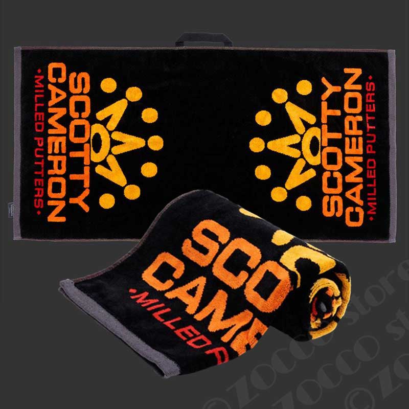 【超美品】スコッティーキャメロン★ゴルフタオル★正規品 7ポイントクラウン ゴルフ タオル - ブラック＆オレンジ スコッティ