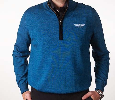 ��SALE�ۡ�M�������Τߺ߸ˤ����VOKEY DESIGN FJ End on End Merino Half-Zip - Black + Brilliant Blue �ܡ����� �ϡ��ե��å� ������ ��������