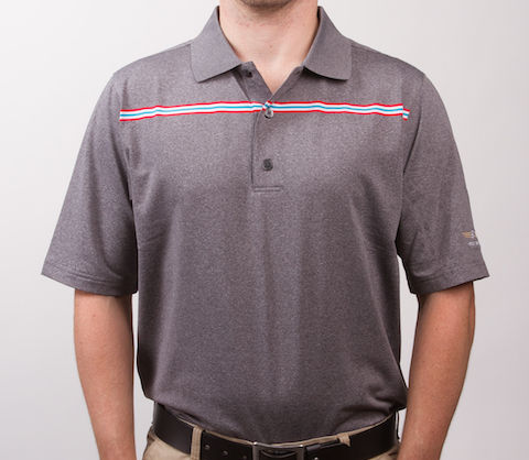 ��SALE�ۡ�S��M�������Τߺ߸ˤ����VOKEY DESIGN Limited FJ ProDry Lisle Chest Stripe Athletic Fit - Heather Charcoal �ܡ����� �ݥ������ ���쥤