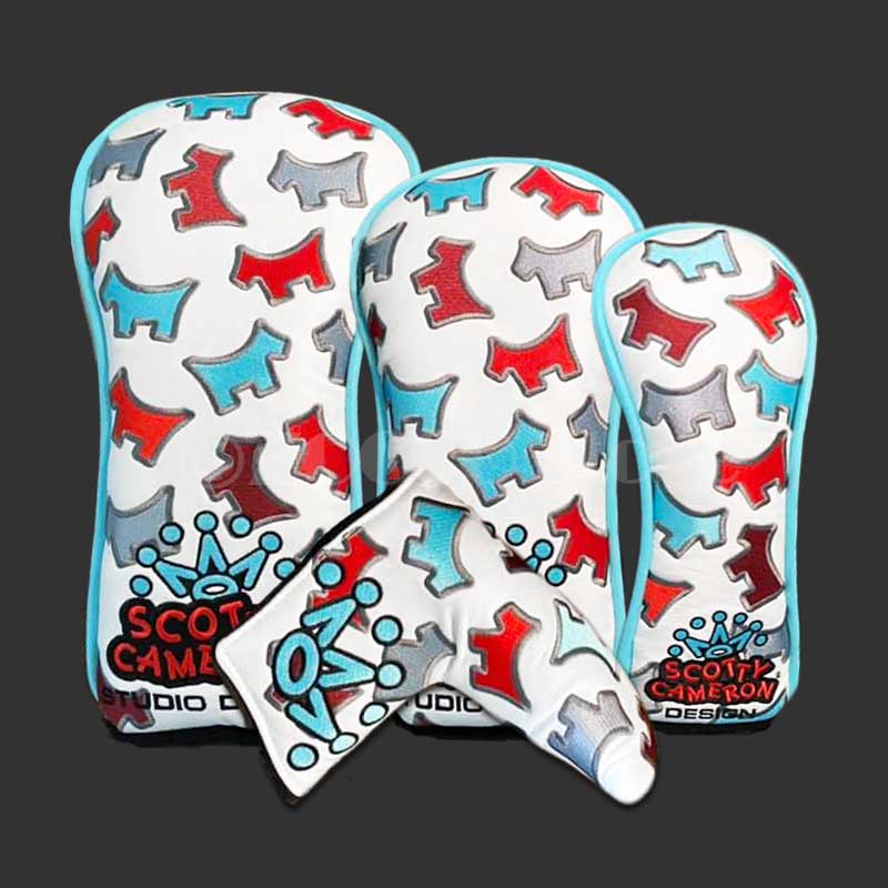 �ں����١ۡ�180���åȸ����ʡۥ��󥷥󥰥ɥå� �ѥ��ե�������� ������ɥХå� �إåɥ��С����å� �����åƥ��������� Dancing Dog Stand Bag Pathfinder White with Matching Headcovers SCOTTY CAMERON