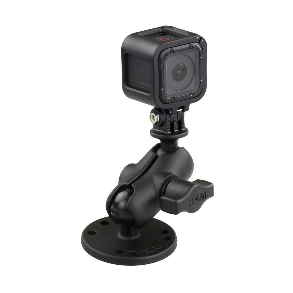 【ラウンドベースRAMマウントS】ラムマウント RAM MOUNTS 国内正規品 RAM-B138-AGOP GoPro バイク 自転車 スマホ *送料無料 車 オフロード カー用品 アメ車 ジープ ボート スノーモービル 登山 キャンプ *小型宅配便 *在庫限り