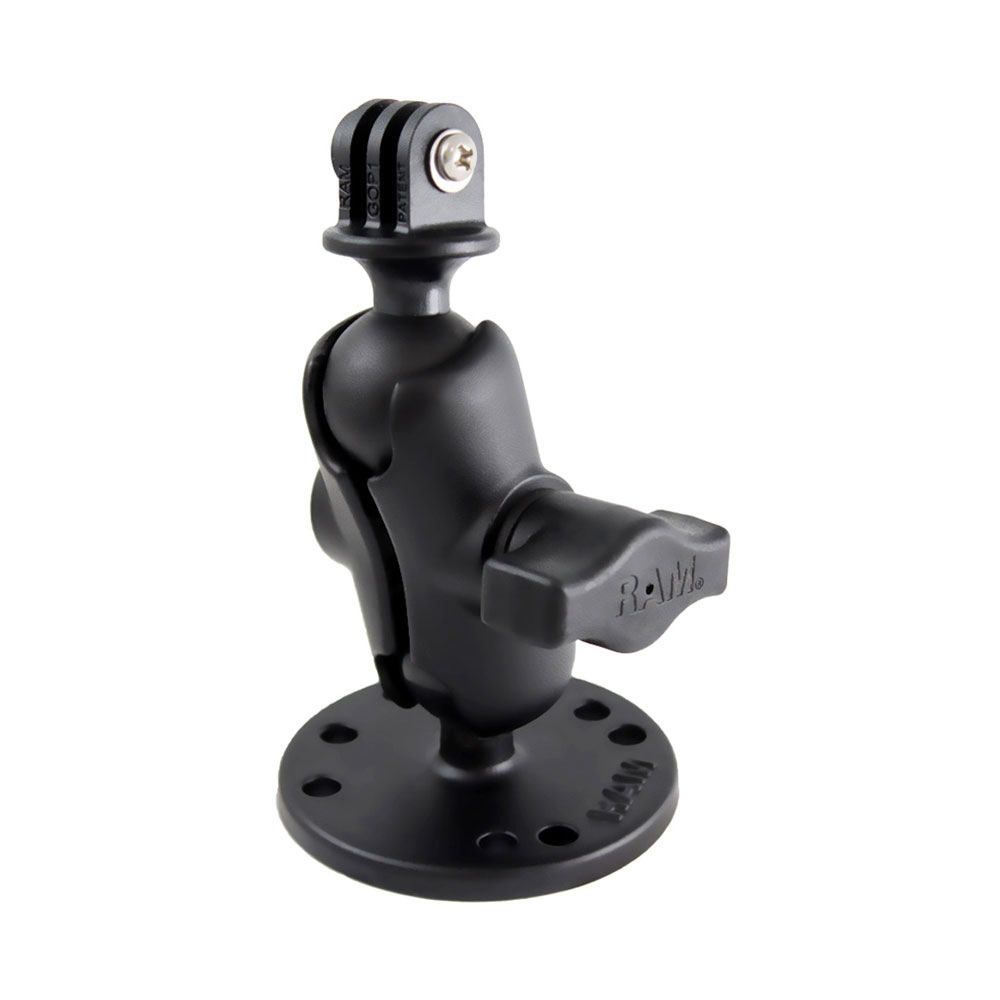 【ラウンドベースRAMマウントS】ラムマウント RAM MOUNTS 国内正規品 RAM-B138-AGOP GoPro バイク 自転車 スマホ *送料無料 車 オフロード カー用品 アメ車 ジープ ボート スノーモービル 登山 キャンプ *小型宅配便 *在庫限り