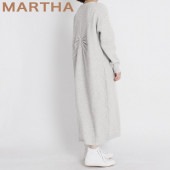 【MARTHA ETHICAL】 マーサ エシカル★リサイクルウールバックリボンニットワンピース[16732]