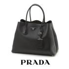 送料無料 PRADA プラダ トートバッグ 本革　CITY CALF ブラック　黒　大容量 BR5070 2AIX F0002 [3141]【4800円以上送料無料】