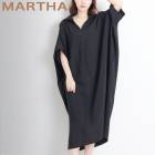 【MARTHA】Vネックブラウスワンピース《Lサイズ有り》＜メーカー希望小売価格￥10,340＞[16800］【4800円以上送料無料】