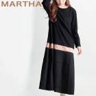 【MARTHA】マーサ★ロングスリーブプリーツスカートドッキングワンピース＜メーカー希望小売価格￥10,340＞[16831]【4800円以上送料無料】