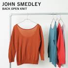 送料無料 JOHN SMEDLEY コットンバックオープンニット●ジョンスメドレー S4439 ボートネック バックオープン プルオーバー 綿 コットン イギリス製 洗える 長袖 ニット シナモン ブルー レッド  XS S M[5742]【3980円以上送料無料】