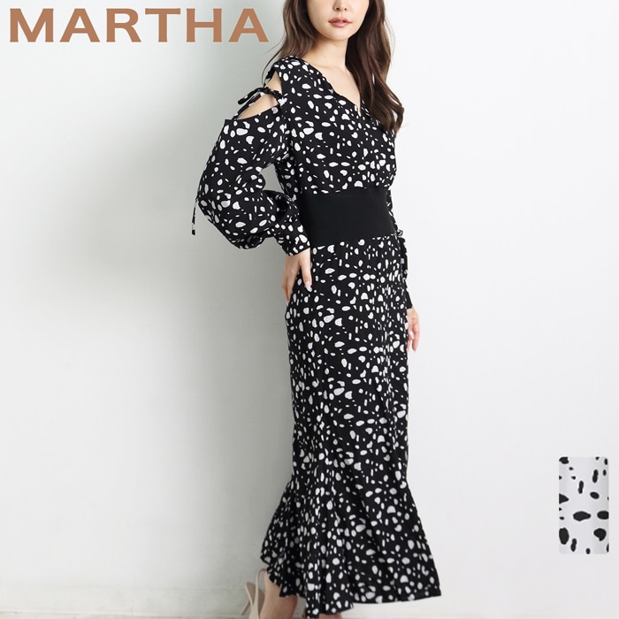 セール】マーサ MARTHA Vネックフレアワンピース(500568331