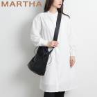  【MARTHA】マーサ●バンドカラー綿混シャツワンピース[26375]