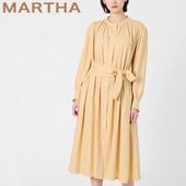 送料無料【MARTHA】マーサ●日本製綿麻ワイドシャツワンピース[26337]