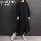 送料無料【MARTHA】マーサ●異素材切り替えワンピース[16995]