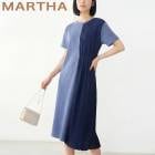 【MARTHA】マーサ●プリーツ切替アシンメトリーワンピース[26390]