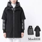 送料無料 MOORER ムーレー フード付き3wayダウンジャケット&ウールカシミヤベスト 2点セット SET 超軽量ダウンジャケット しっかり防寒 ベスト ジレ アウター レディース アウター ロング丈 軽量 上品 大人 ブラック 9号 サイズ40 SP-FABULA-CWR[62217]