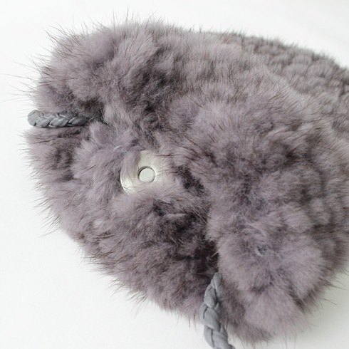 送料無料 訳あり ミンクファーポシェット◎ミンクヤーン ミニバッグ