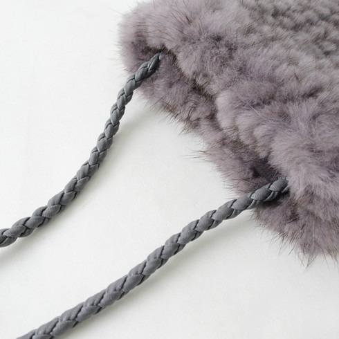 送料無料 訳あり ミンクファーポシェット◎ミンクヤーン ミニバッグ