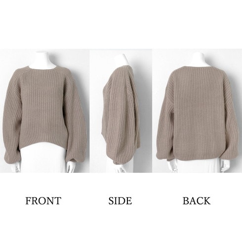 【新品タグ付き】Sov. バルーンスリーブニットトップス 白 2024年モデル SNIDEL 【SALE50%OFF】【即納】 スナイデル トップス 24秋冬