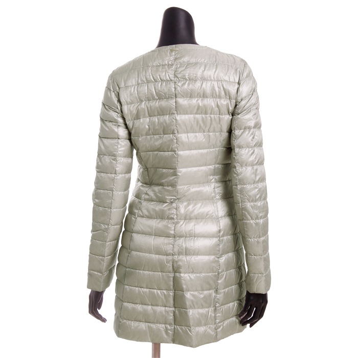 HERNO ヘルノ ダウンコート ロング ノーカラー 金ボタン ベージュ 40