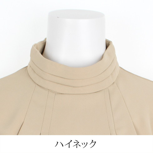 ブラウス トップス 長袖 ハイネック○レディース タック シンプル