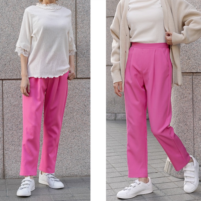 ラスト1点☆テーパードパンツ カラーパンツ パンツ ウエストゴム