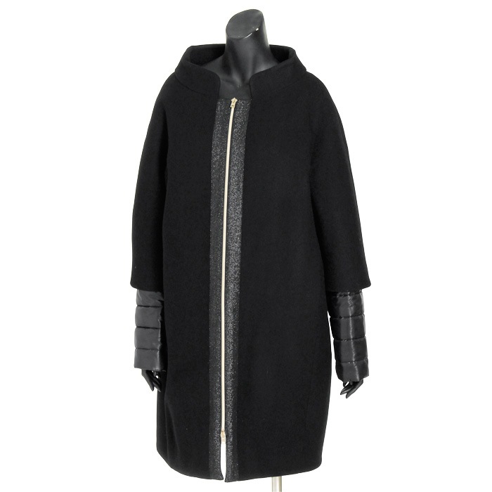 HERNO ヘルノ　レイヤード　モヘア　ウールコート　2way グリーン系　40 org.jpg