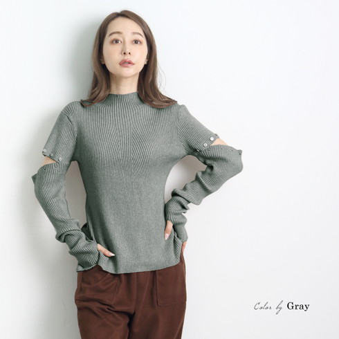新品★Rirandtureの３ＷＡＹ長袖リブニット ★とっても便利な一枚 新品☆Rirandtureの3WAY長袖リブニット ☆とっても便利な一枚