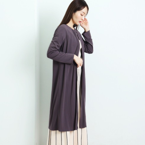 送料無料【MARTHA】マーサ☆日本製プリーツ使いロングカーディガン  