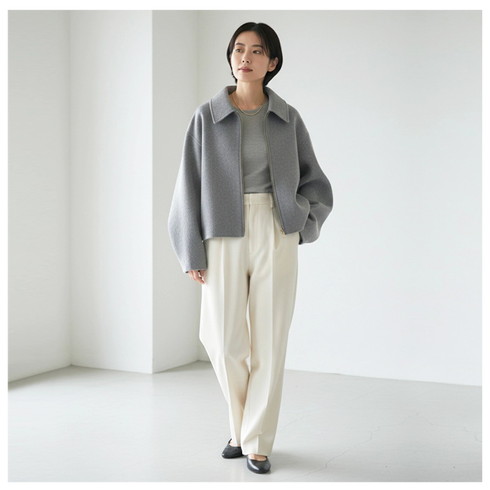 送料無料 ウール リバー ジャケット カーブスリーブ○レディース