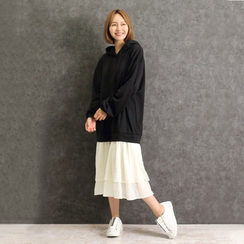 07T231☆ MARTHA・sneake 新品 フーディー ロングワンピース 送料無料【MARTHA・Sneak】立体ポケットパーカーワンピース《L
