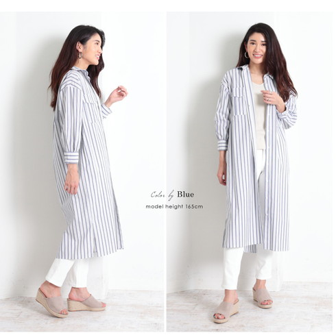 ロングシャツワンピース ワンピース シャツ ロング ロングシャツ 長袖 膝下 ひざ下 薄手 ロング丈 ミモレ丈 上着 羽織り レディース ワンピース 大人 上品 大きいサイズ L Ss ワンピース マキシワンピース Lfo