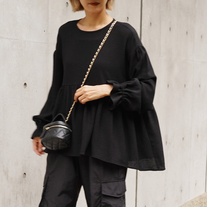 美品　カディアンドコー　ピンタックロングブラウス　チュニック　L　手織り　長袖 美品 カディアンドコー ピンタックロングブラウス チュニック L