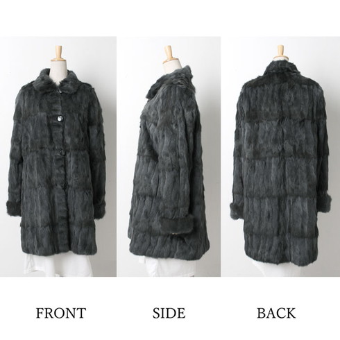 送料無料 ファーコート ロシアリス リアルファー 毛皮 2WAY